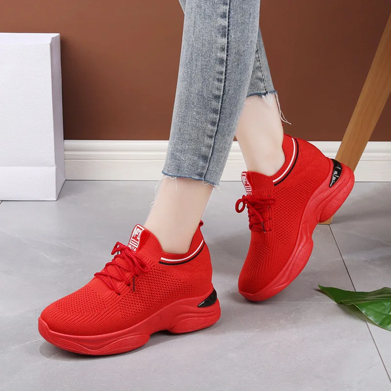 

Women's Shoes Women 2021 Summer New Net Face Breathable Small White Shoes Thick Sole Casual Shoes Women