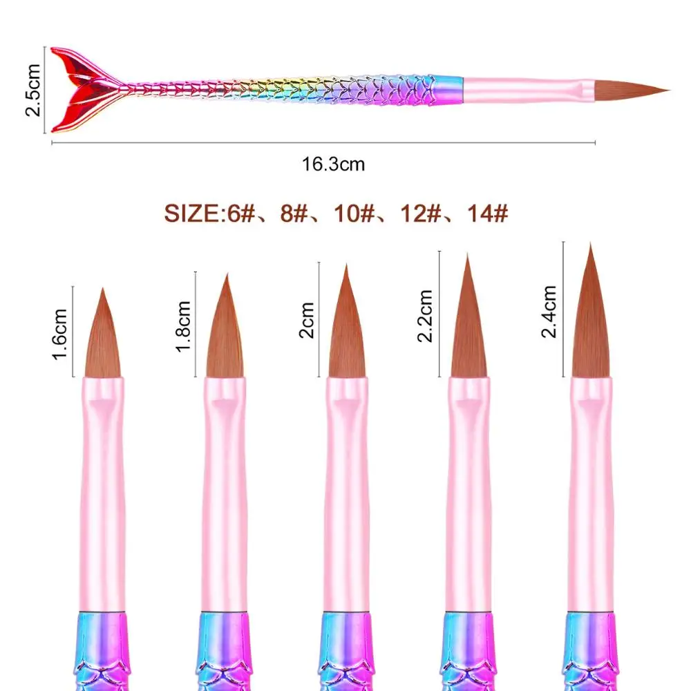 1 шт. деталь для дизайна ногтей кисть хвост русалки в форме линии живописи ручки