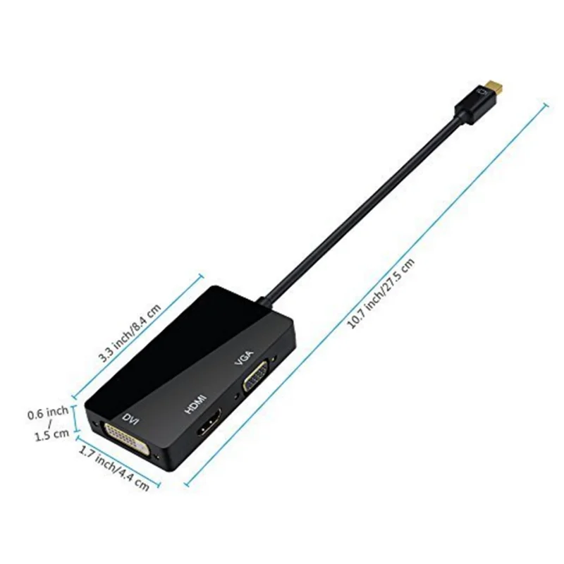 3 в 1 переходник с Mini displayport DP Thunderbolt на DVI VGA HDMI совместимый кабелем адаптера Для iMac