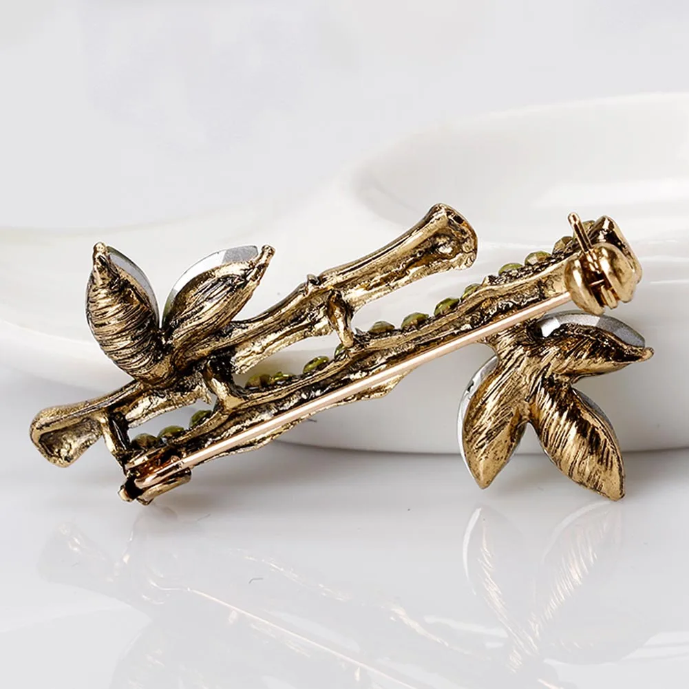 Европейские броши в виде бамбуковых листьев для женщин разноцветная брошь с