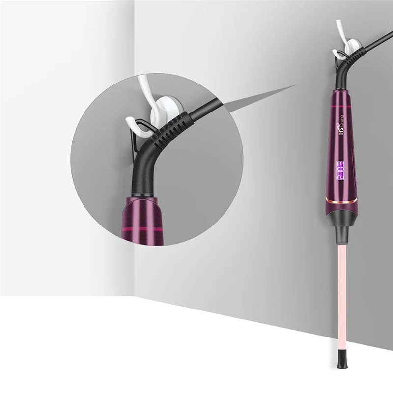 

CkeyiN 9mm LCD Display Hair Curler Tourmaline Ceramic Curling Wand Iron Professional Hair Styling Tool for Women for Dry Hair