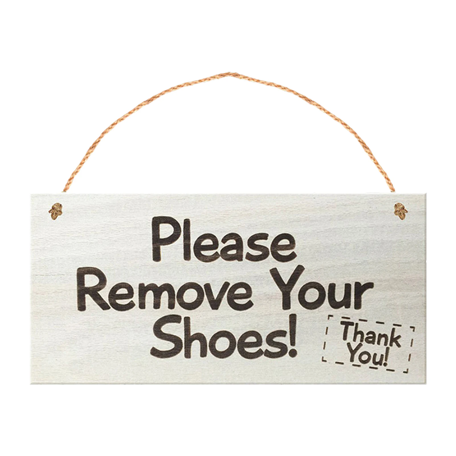 

Hanging Home Decor Craft Please Remove Your Shoes Plaque Welcome Sign Square Porch Rustic Front Door Wooden Gift With Rope