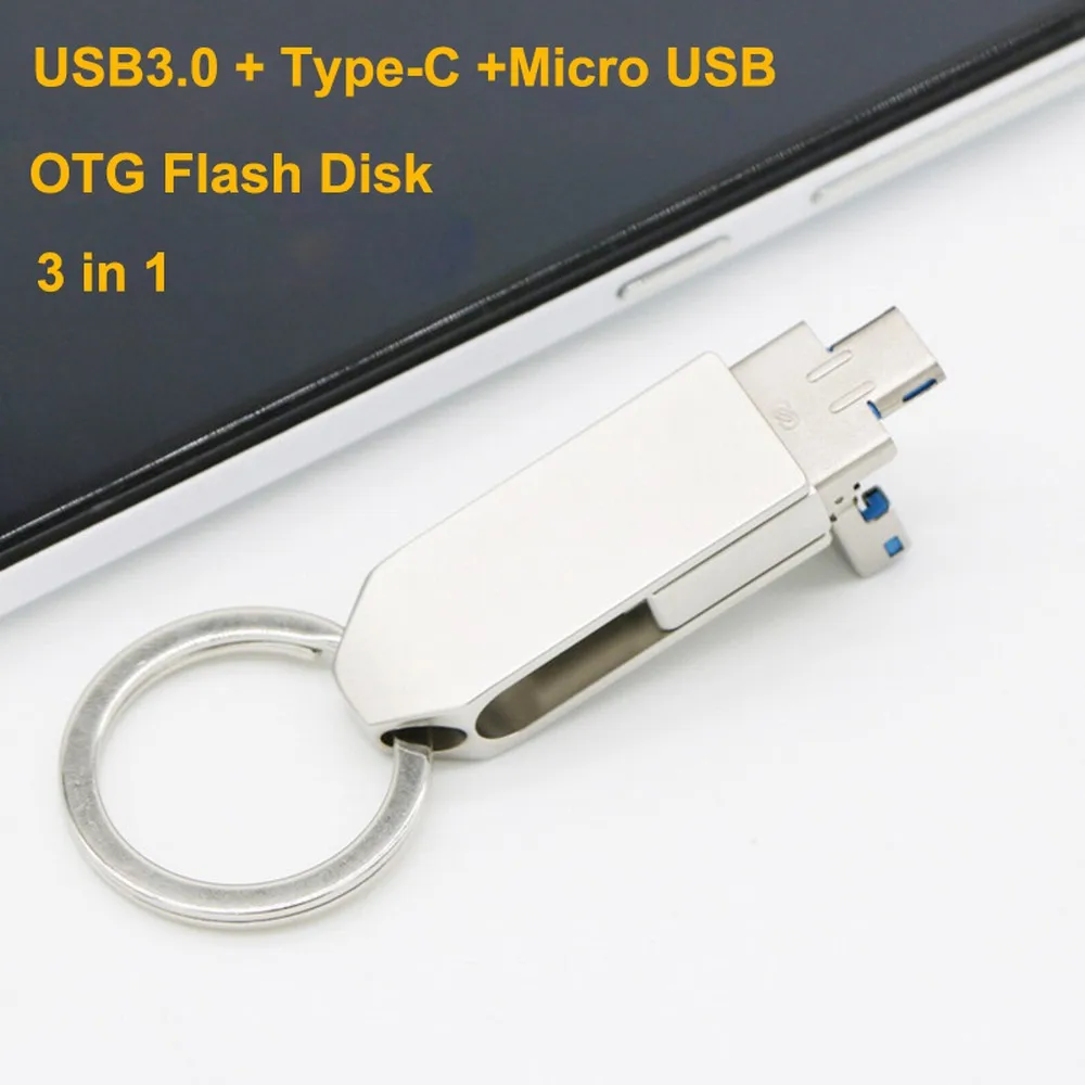 Мини андроид для мобильного телефона OTG USB3.0 U диск Micro usb type C 3 в 1 адаптер u 32 Гб 64 128