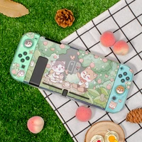 cartoon cat dog switch shell soft tpu cover anti fall protective case joy con controller housing for nintendo switch accessories