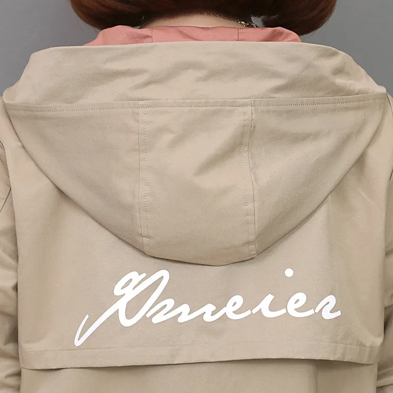 

2020 Spring Autumn Women Jacket Fashion Hooded Windbreaker Female Long Sleeve Casual Jackets Loose Coat Outwear Plus size 4XL