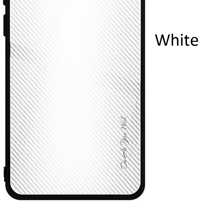 White Чехол из закаленного стекла с градиентом из углеродного волокна для Xiaomi Redmi Note 8 Pro 8T - Цвет: White