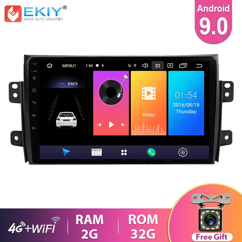 Мультимедийная Автомагнитола EKIY 9 дюймов IPS Android 0 для Suzuki SX4 2006 2012 3G/4G/Wi Fi 2 Din стерео