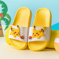 pokemon baby slippers infant pikachu cartoon flat shoes toddler home shoes boy girl summer non slip bath beach sandals kid gift