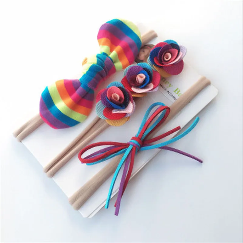 Повязка на голову с бантом для маленьких девочек разноцветный головной убор