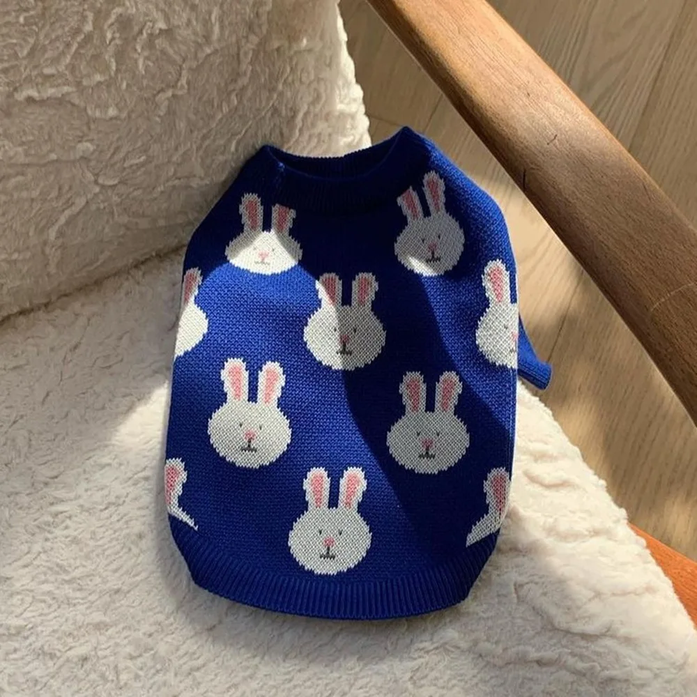 Милая Одежда для собак с принтом кролика сезон весна-осень теплый Трикотажный
