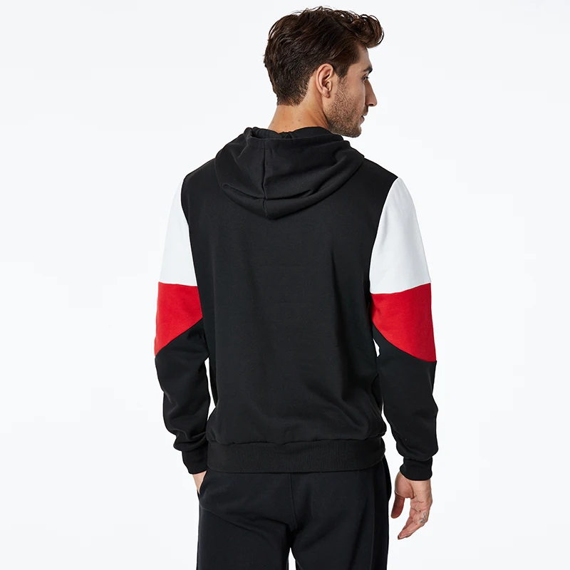 GLO-STORY 2020 Весна Мужская мода Лоскутные толстовки с длинным рукавом карман уличная