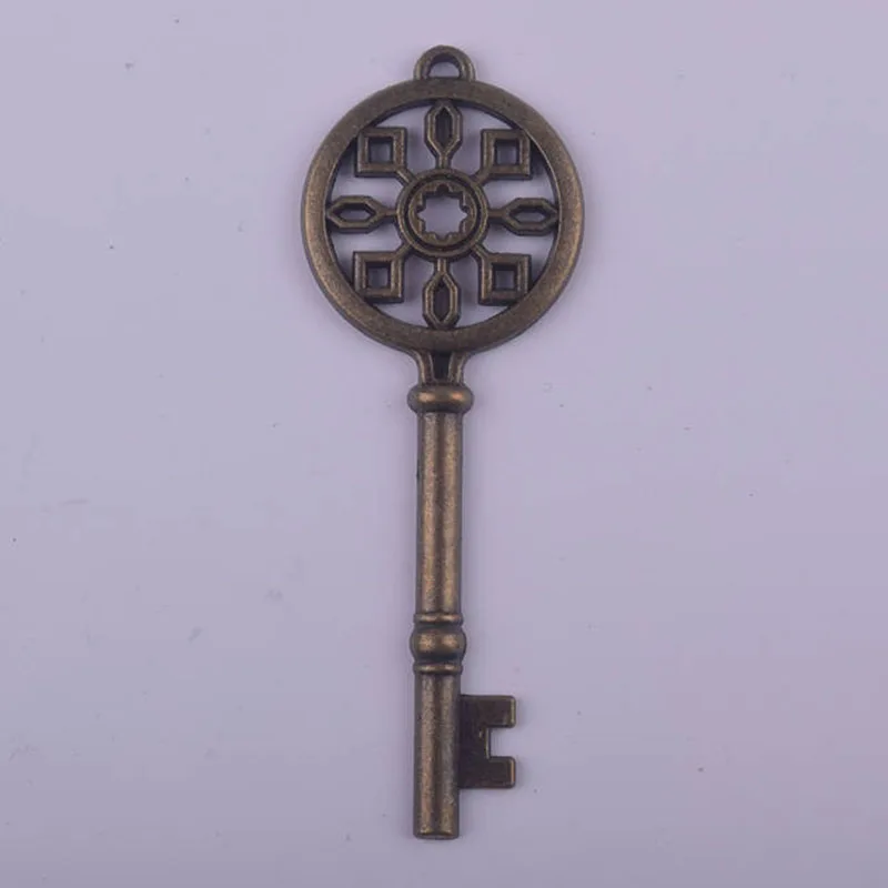 

Wholesale 50pcs/lot Antique Bronze Lovely Long Key Charm Pendant Making Leather Chain Necklace Accessories Jewelry