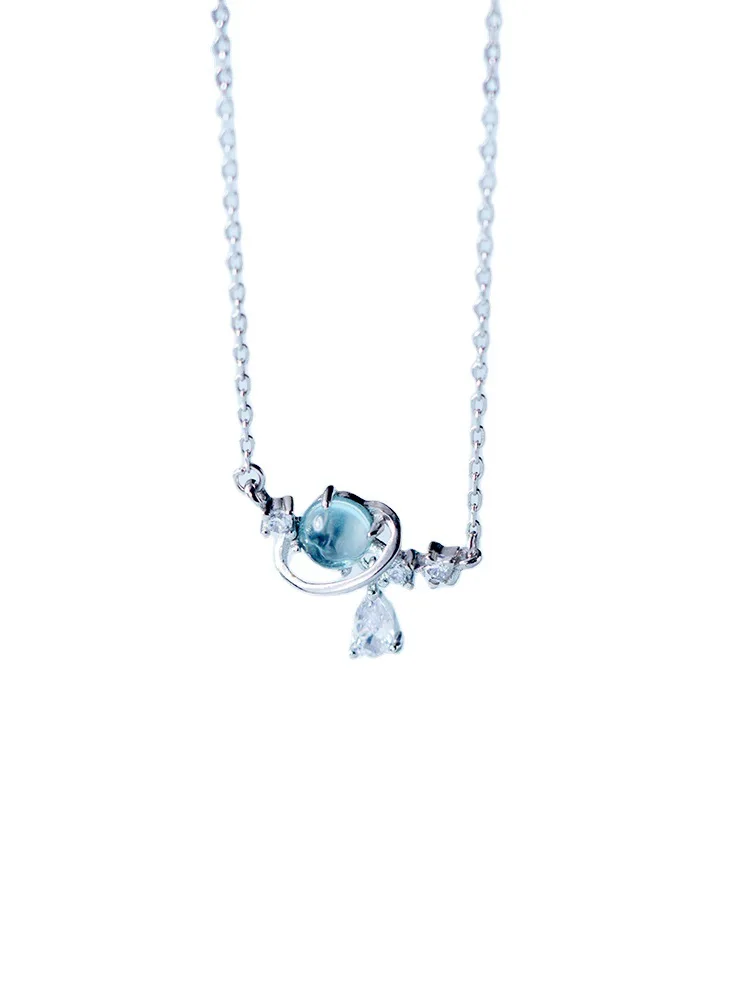 Прозрачная подвеска Стразы в Корейском стиле модная цепочка до ключицы с
