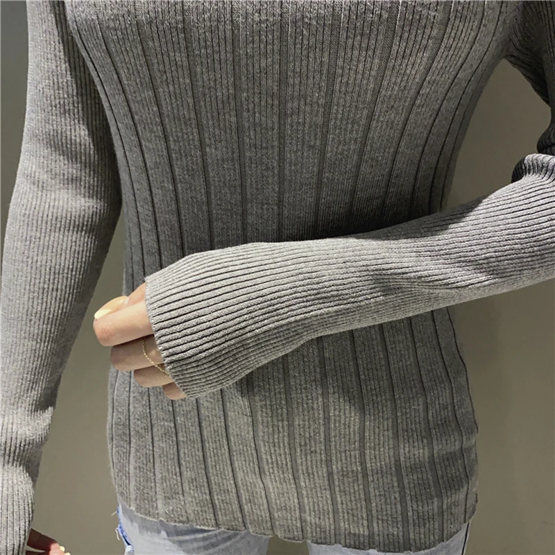 Модный вязаный свитер с золотыми пуговицами женская одежда круглым вырезом