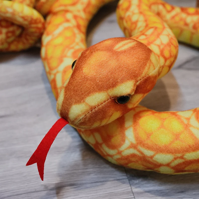 

Hot New 1pc 110cm -300cm Simulated Snakes Plush Toy Giant Boa Cobra Long Stuffed Snake Plushie Yellow Brown Green Friends Gift