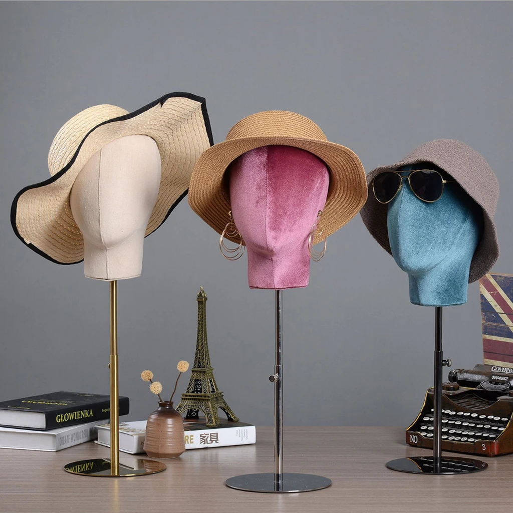 Бархатная голова для париков шляпы очки рассеивания манекена основа головы с