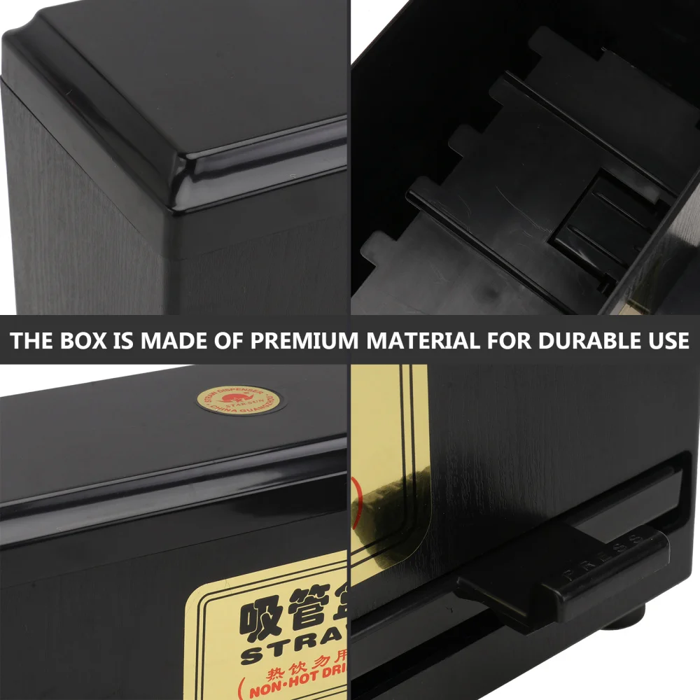 

1pc Restaurant Pressing Type Straw Storage Box Straw Dispenser