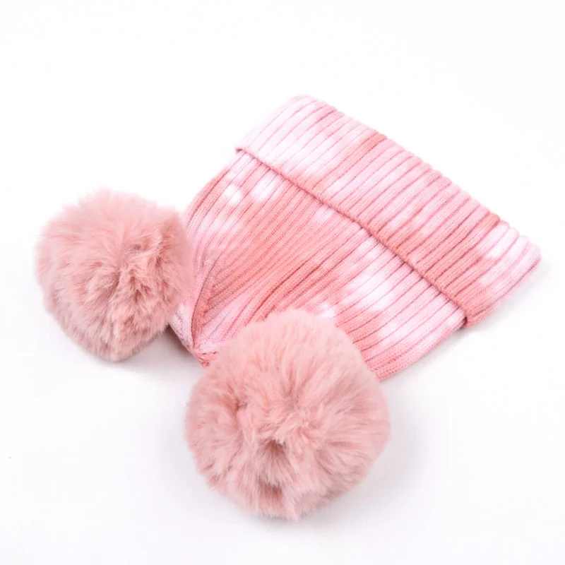 Персонализированная шапка для женщин из шерсти кролика с узорами, вышивкой и кастомным именем на зиму с помпоном.