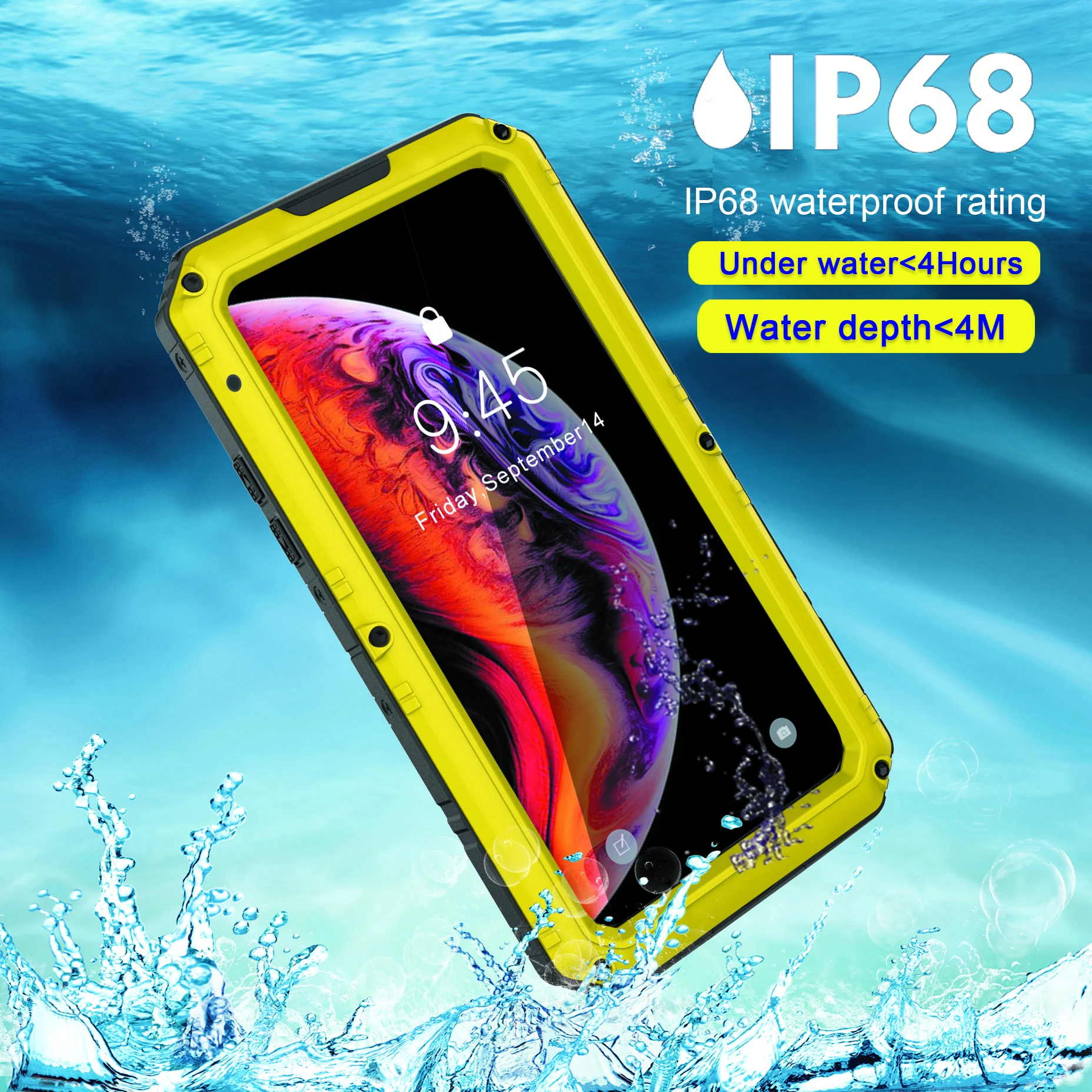 Чехол для телефона с полным покрытием из алюминия водонепроницаемый