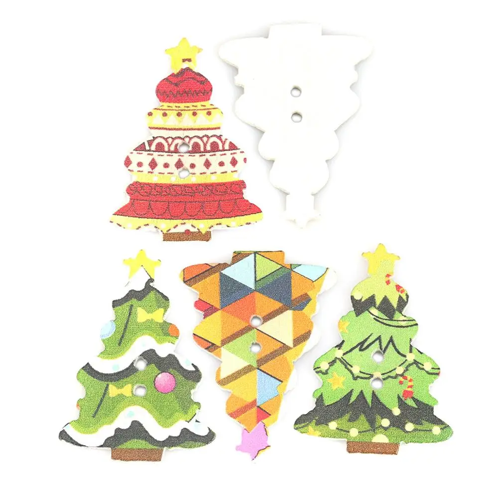 Деревянные рождественские пуговицы дерево для детской одежды DIY Скрапбукинг два