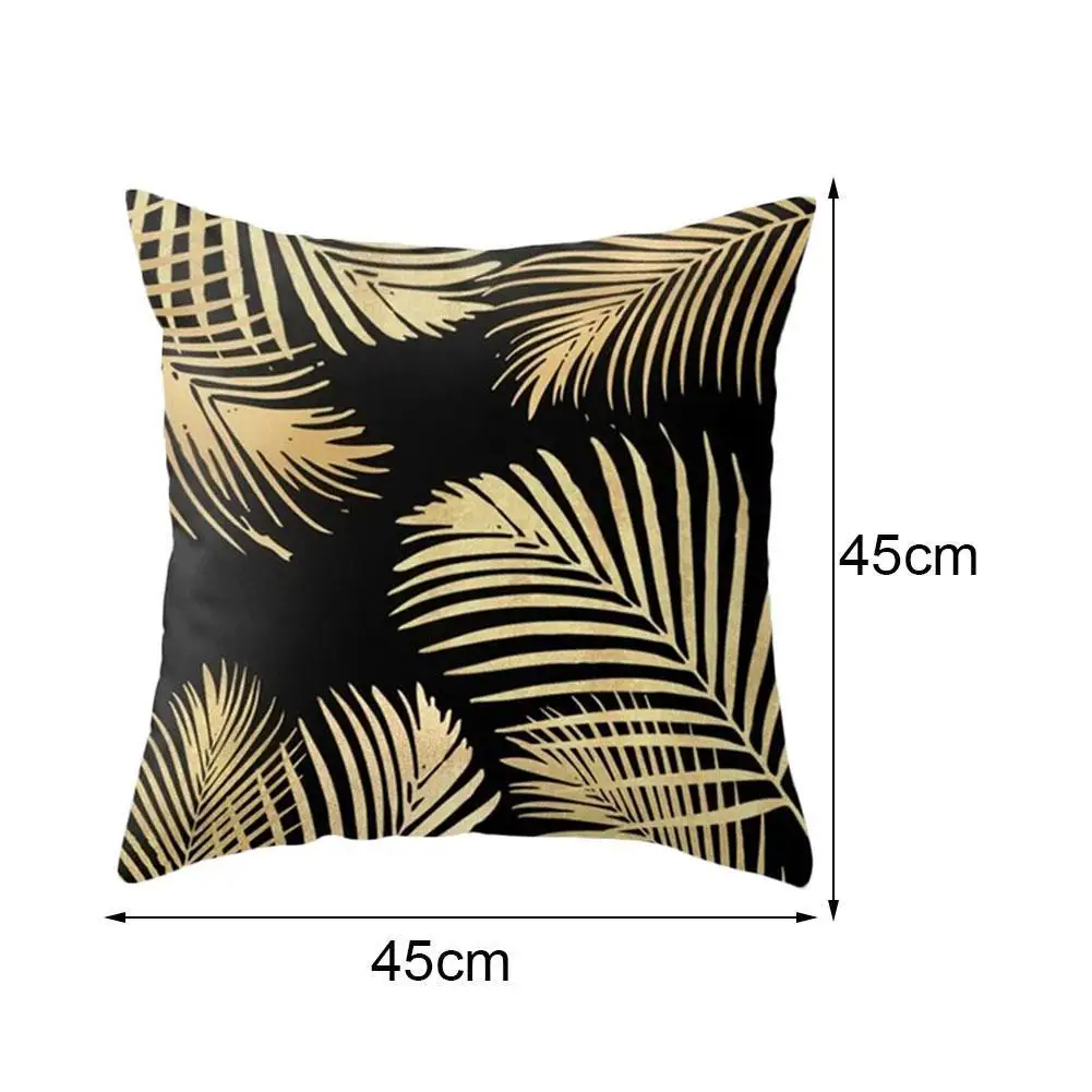 

Gold Leaves Pillowcase Decorative Sofa Cushion Case Bed Pillow Cover Home Decor Car Cushion Cover Cute Pillow Case 45*45cm