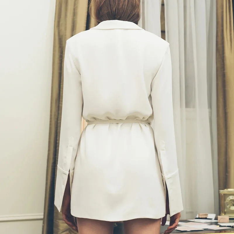 

Dresses Women Sexy Deep V Asymmetrical Above Knee, Mini Autumn Lacing Splicing Long Sleeve Short Skirt