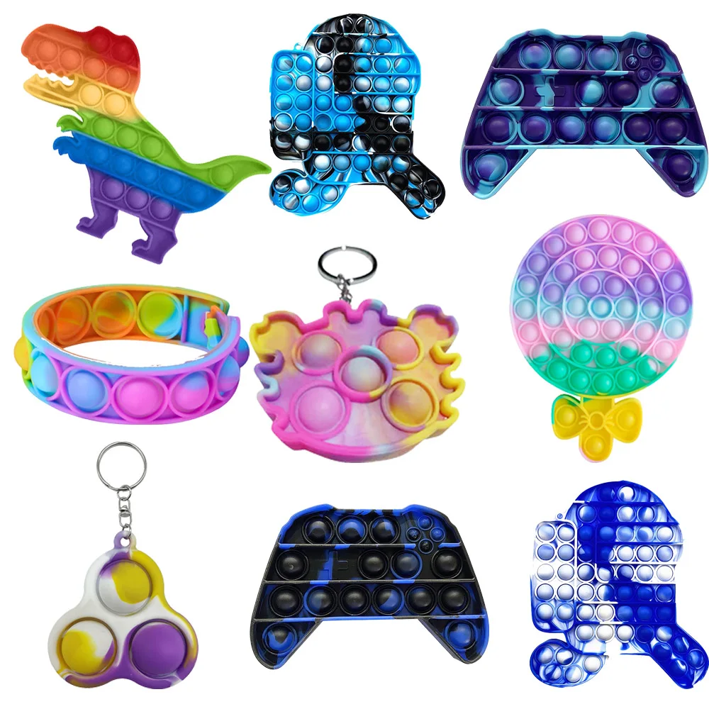 

Funny Lot SizeToy Fidget Toys Push Bubble School Bag Board Pendant Hot Sale Adult Pop Decompression Toy Children Anti-Stress