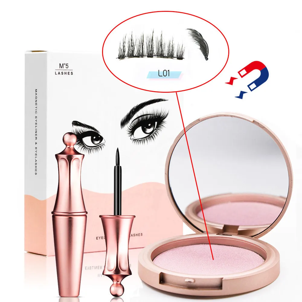 Liquid Magnetic Eyeliner Set And Magnetic False Eyelashes Tweezer Magnetic Eyeliner Waterproof Long Lasting Eyeliner Eyelashes