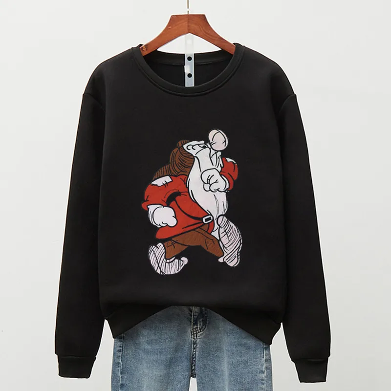 

Santa Claus Printed Harajuku Hoodies Women Fashion Sweatshirt Woman Casual Female Mujer 2021 Streetwear Pullover Tops