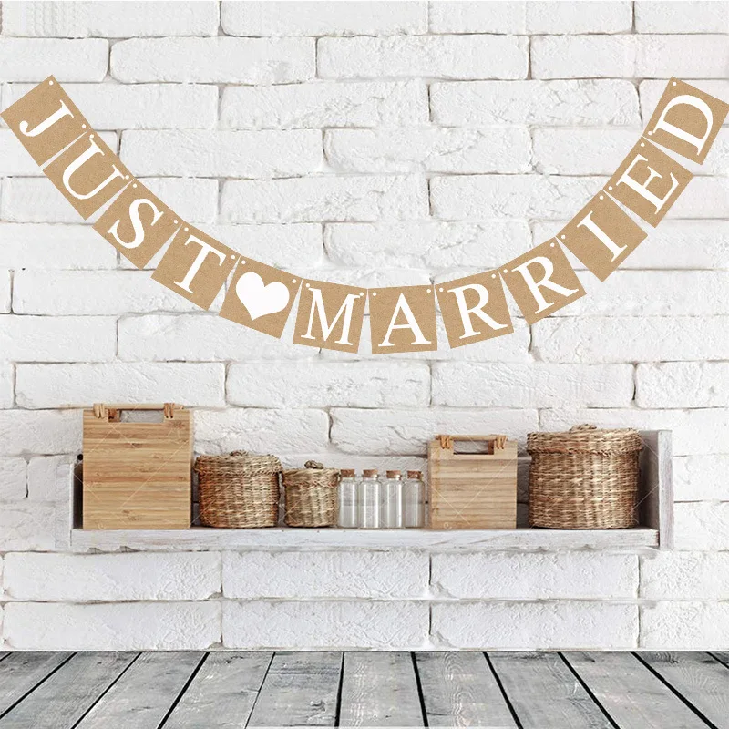 1 Набор только что замужних баннеров винтажный Свадебный баннерный баннер