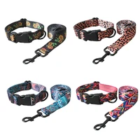 soft dog collar leash pet safety belt adjustable harness for small medium puppy walking training rope leads 9 colors