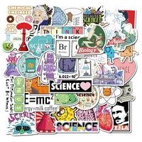 50 pcs science lab series sticker scientist for skateboard laptop suitcase case table chidren toy decal waterproof stickers f4