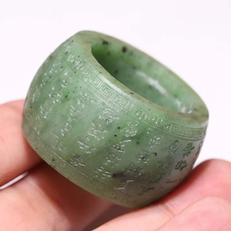 100% натуральный нефритовый зеленый нефрит кольцо ручной работы Изысканные
