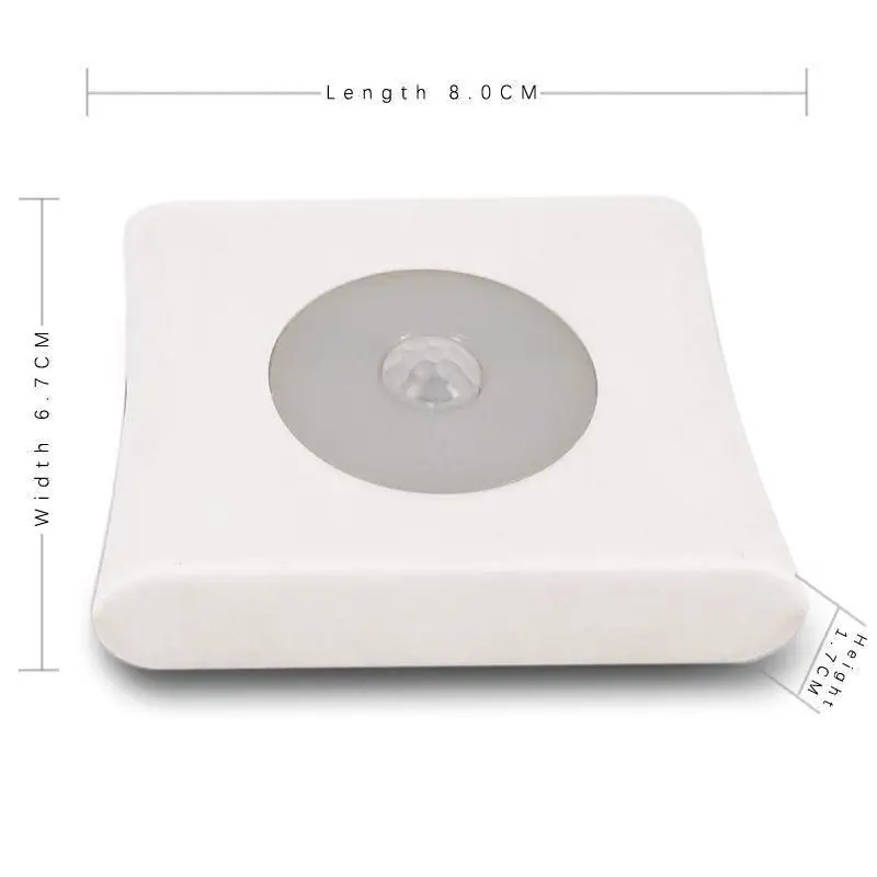 

6LEDs Wireless Motion Sensor Induction Lamp for Stairs Closet Cabinet Square Night Light