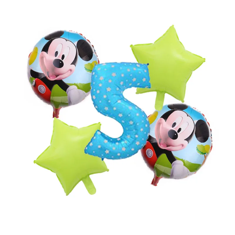 

5pcs/lot Disney Minnie Mickey Mouse Foil Balloons Pink Blue Latex Balloon Baby Shower Birthday Party Decor Girl Kids Toys Globos