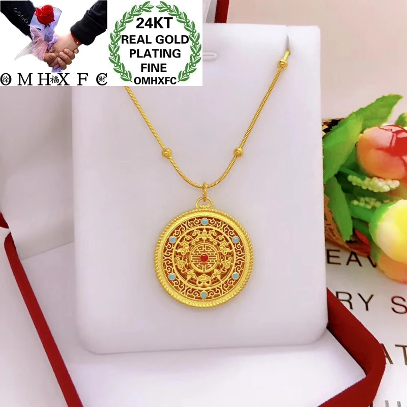 

OMHXFC Wholesale YM95 European Fashion Hot Woman Man Party Birthday Wedding Gift Five FU DIY Accessories 24KT Gold Pendant Charm