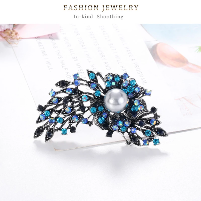 

1 Pcs Brooches Rhinestone Pearl Pin Shiny Bright Crystal Women's Corsage Dress Accessory for Birthday Gifts to Girls New Fashion