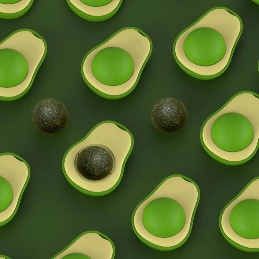 

Pet Toy Safe Catnip Ball Cat Toys Interactive Kitten Toy Avocado Shape for Pet Shop