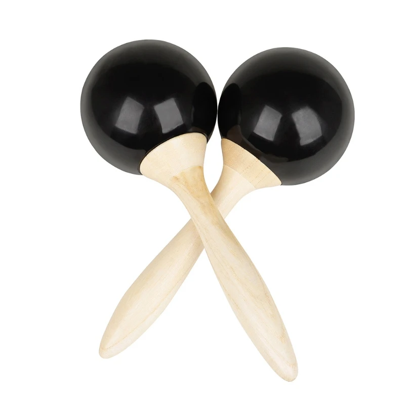 

448D Wooden Maracas Kids Wooden Rattles, Baby Music Rattles Shaker,Handmade Sand Hammer 2 pcs