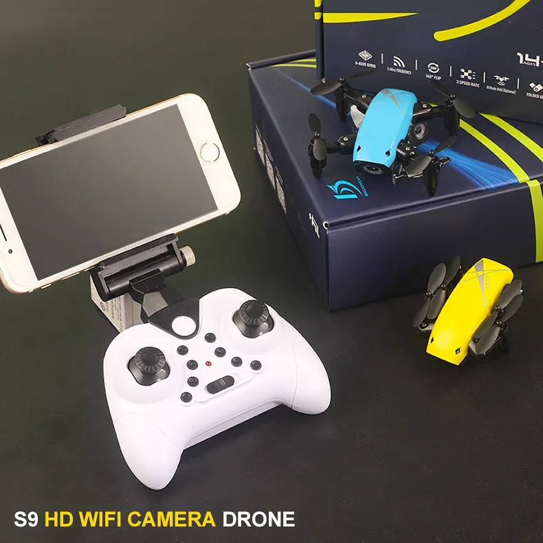 Мини Квадрокоптер S9 S9HW Карманный с HD камерой и режимом без