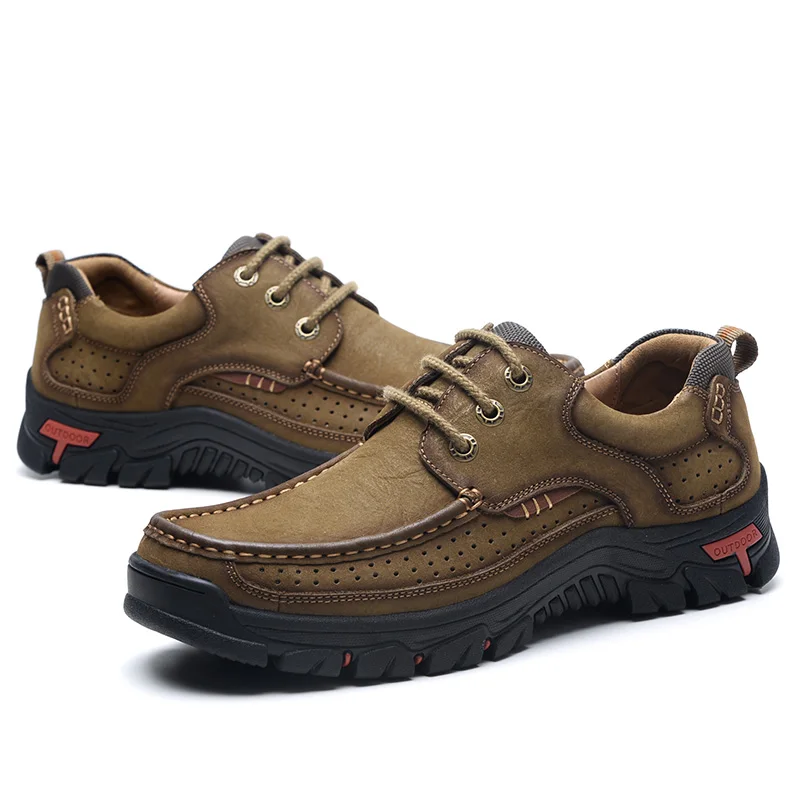 Высокое качество Мужская обувь 100% натуральная кожа повседневная