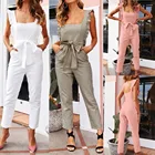 Женский Повседневный однотонный комбинезон с карманами, роскошный Свободный комбинезон, элегантный мягкий Новый Модный популярный