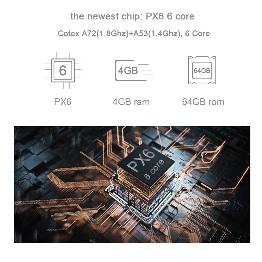 PX6 7 'ƈ Din Android 10 0 4 Гб ОЗУ 64 6 ядер RDS радио GPS карта Авторадио Bluetooth wifi