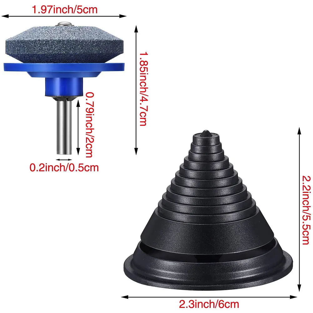 

5PCS Lawnmower Sharpener Set Grinder Wheel Stone Balancer For Power Hand Drill Rotary Lawn Mower Part Grinding Garden Tool