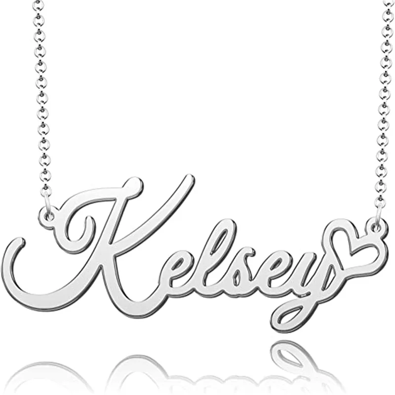 

Ожерелье Noelia с именем на заказ, ожерелье с любовным сердцем на заказ, подарок для матери невесты с цепочкой из панцирного плетения