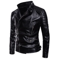 new mens faux leather moto biker jacket lapel casual coats black brown outwear short jackets a40