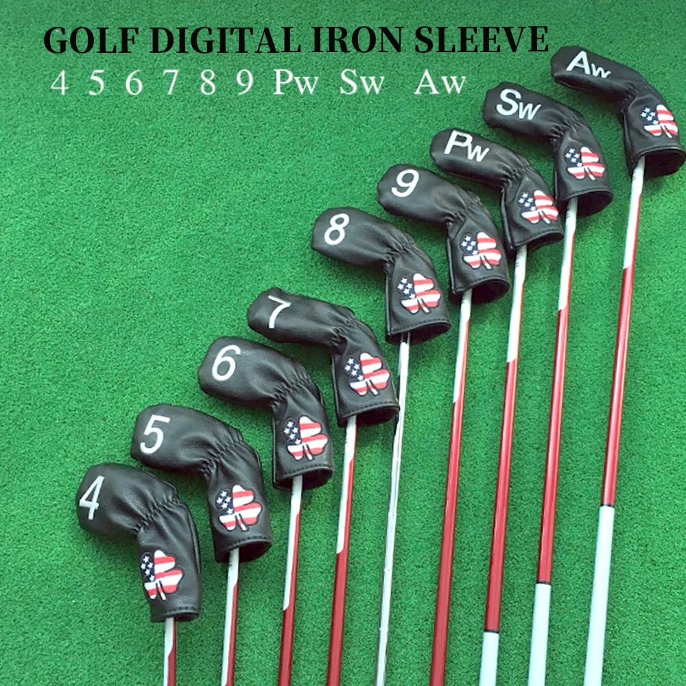 Чехол на голову для гольф клуба флаг США листья железная повязка шест наборы с
