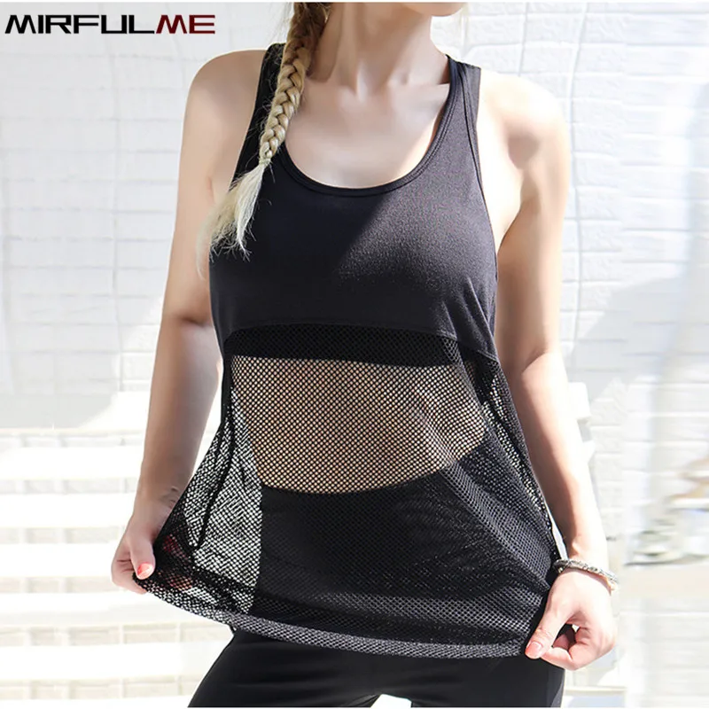 

Sport Vest Top Women Loose Thin Mesh Yoga Shirts Gym Running Vest Sleeveless Fitness T-shirts Quick Dry Tank Tops Jerseys Blouse