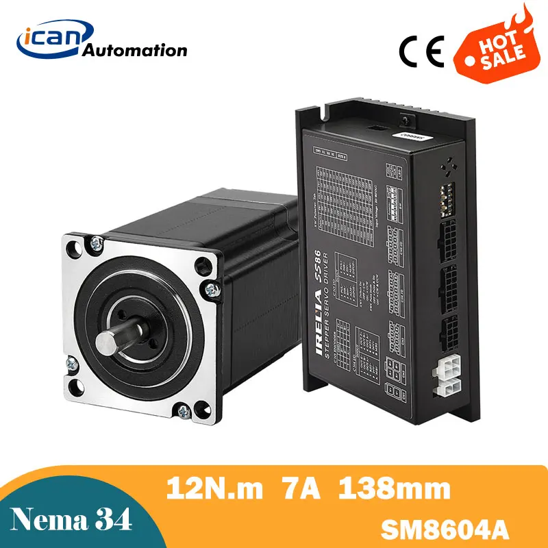 

Hot sale 3sets nema 34 closed loop stepper motor 12n.m 12nm