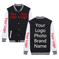 2d custom jacket your logo photo brand name print baseball uniform black white coats and jackets women men sportswear streetwear
